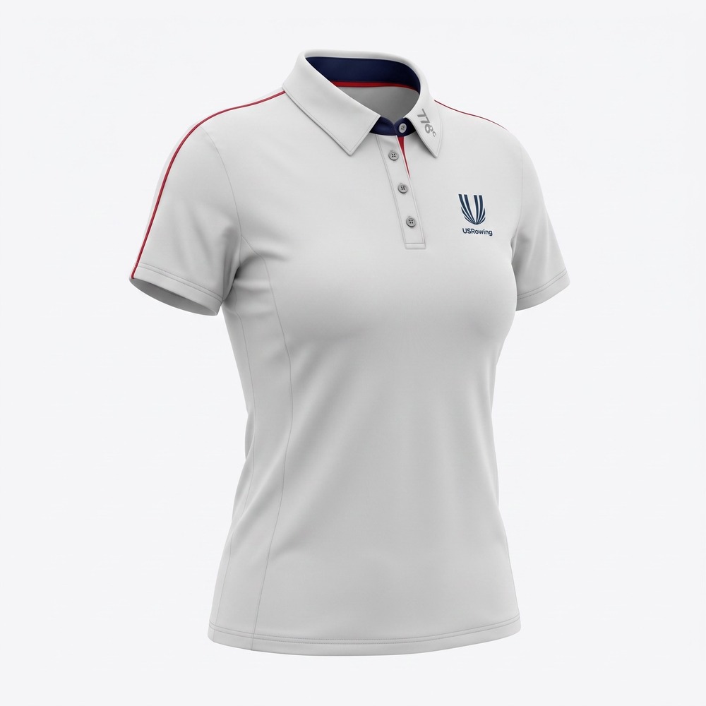 776BC USRowing Womens Performance Polo Shirt White USA Eagle XL